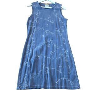 The Territory Ahead blue embroidered tank dress M